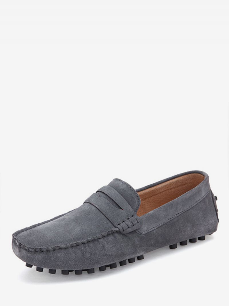 Męskie Mokasyny Wsuwane Monk Strap Round Toe Zamszowa Skóra