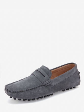 Męskie Mokasyny Wsuwane Monk Strap Round Toe Zamszowa Skóra