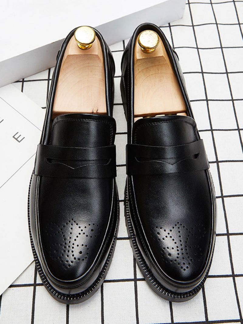 Męskie Półbuty Penny Slip On Loafers - Czarny