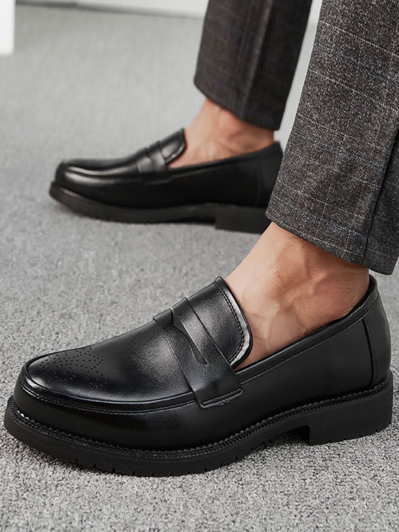 Męskie Półbuty Penny Slip On Loafers - Czarny