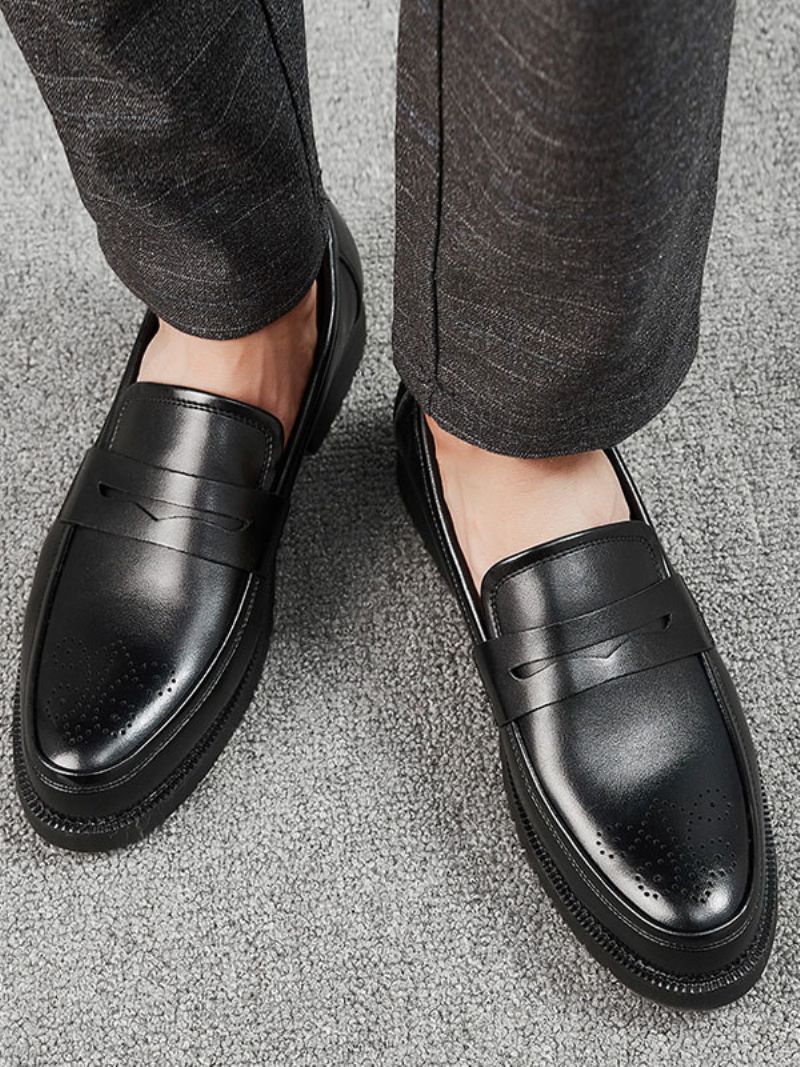 Męskie Półbuty Penny Slip On Loafers - Czarny