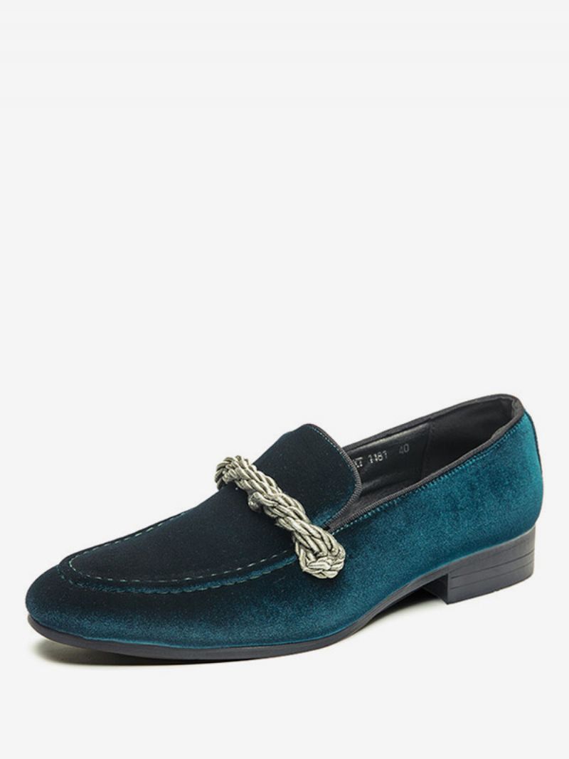 Mokasyny Męskie Slip-on Monk Strap Round Toe - Zielony