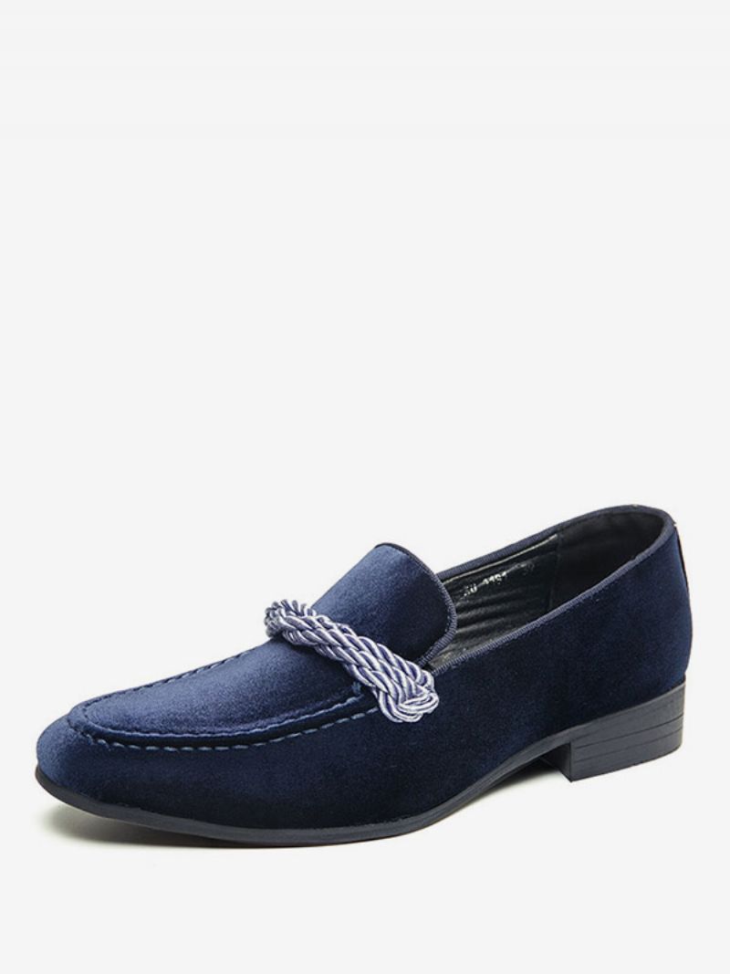 Mokasyny Męskie Slip-on Monk Strap Round Toe - Niebieski