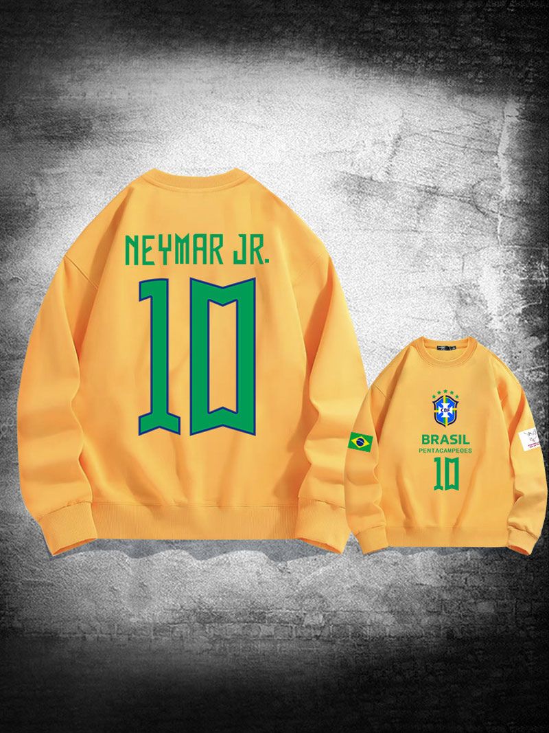 Bluza Treningowa Brazylia Neymar Numer 10 Męska - Żółty