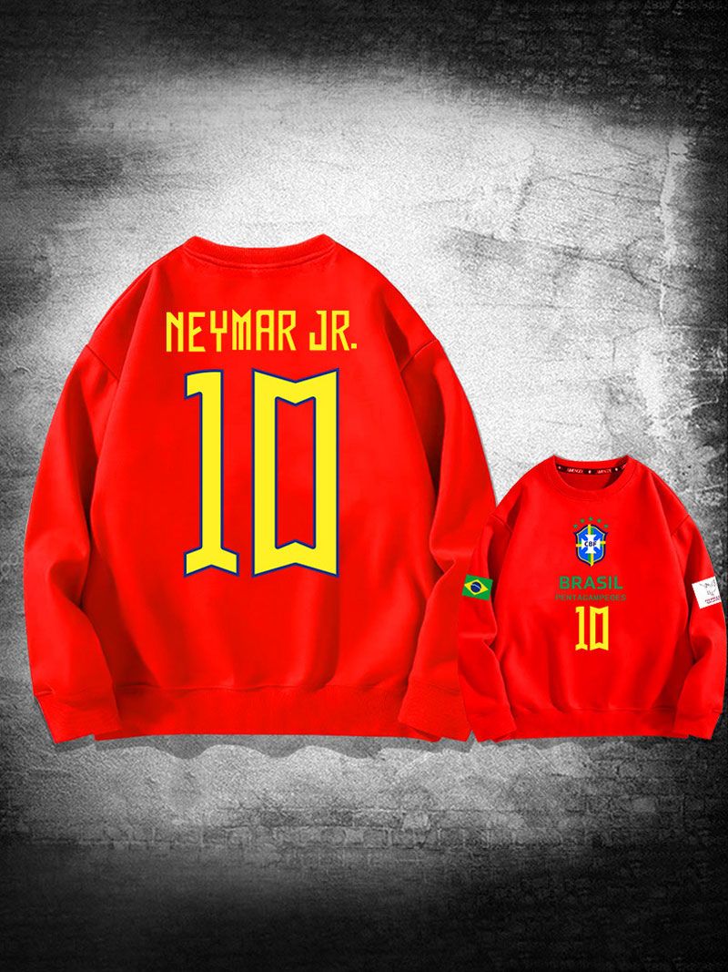 Bluza Treningowa Brazylia Neymar Numer 10 Męska - Czerwony