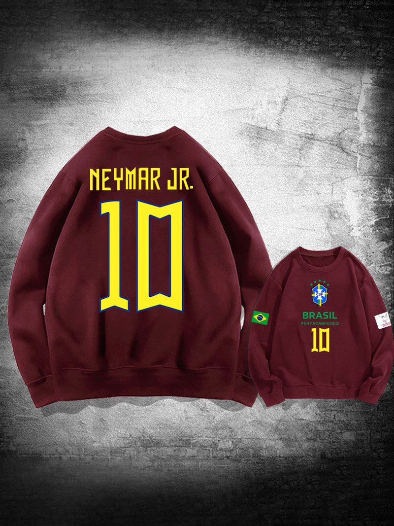 Bluza Treningowa Brazylia Neymar Numer 10 Męska - Burgunda