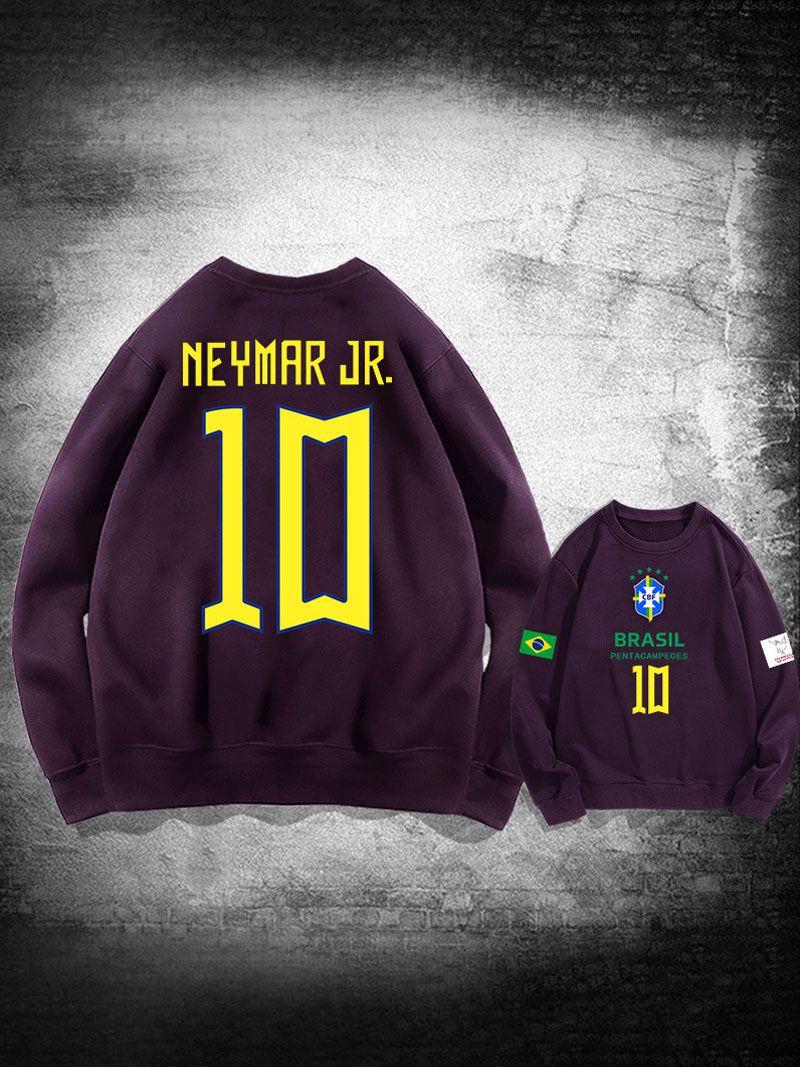 Bluza Treningowa Brazylia Neymar Numer 10 Męska - Głęboki Fiolet