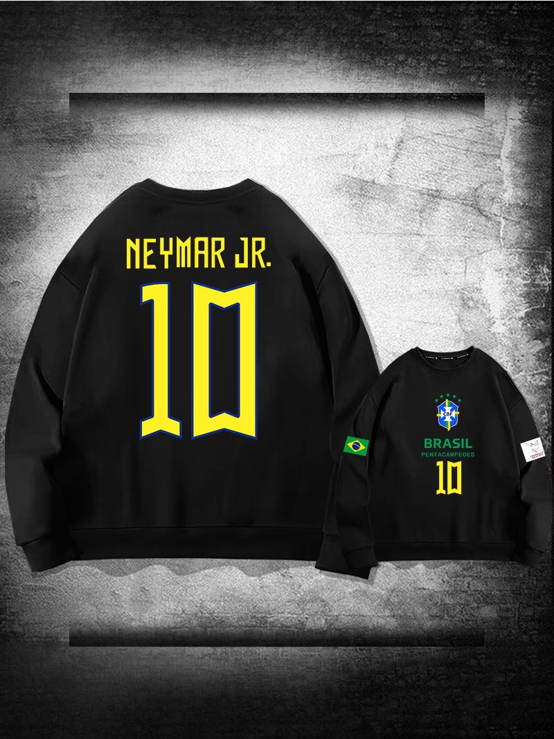 Bluza Treningowa Brazylia Neymar Numer 10 Męska - Czarny