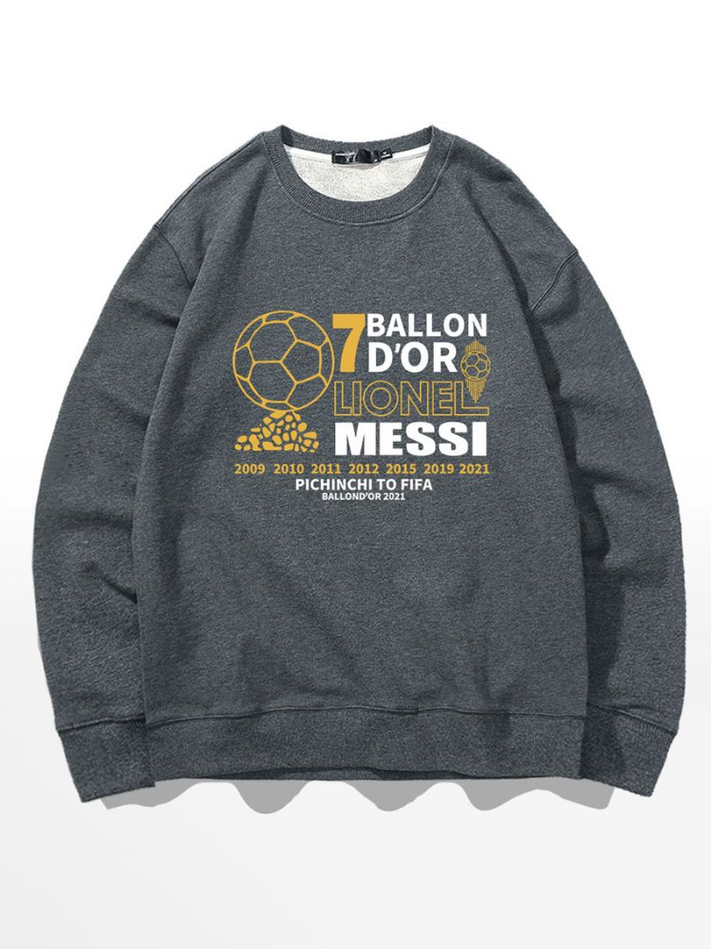 Męska Bluza Messi Ballon D'or - Głęboki Szary