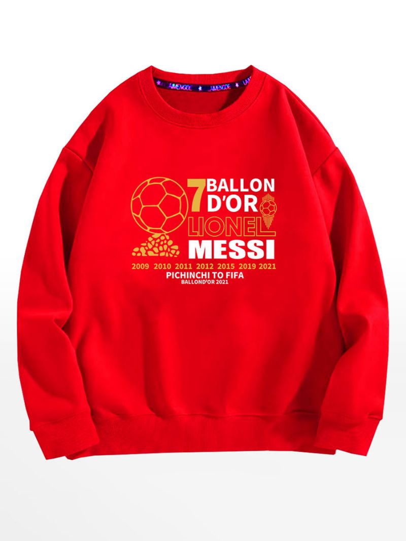 Męska Bluza Messi Ballon D'or - Czerwony