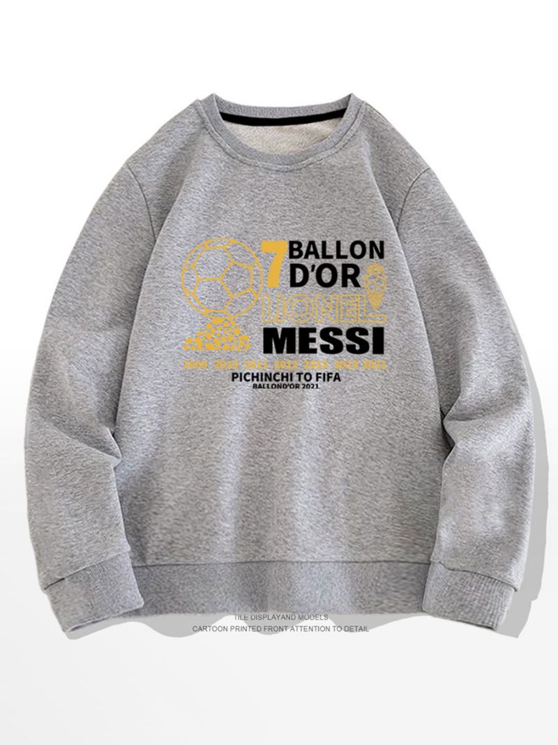 Męska Bluza Messi Ballon D'or - Jasnoszary