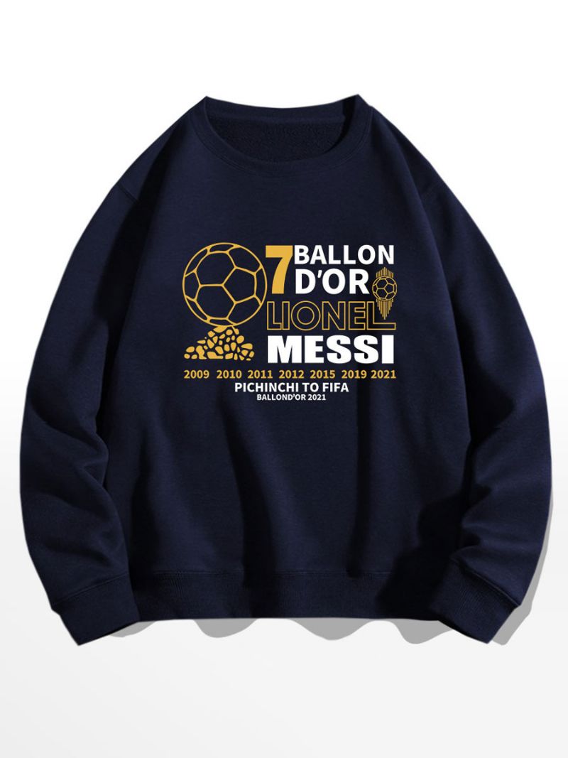 Męska Bluza Messi Ballon D'or - Głęboki Błękit