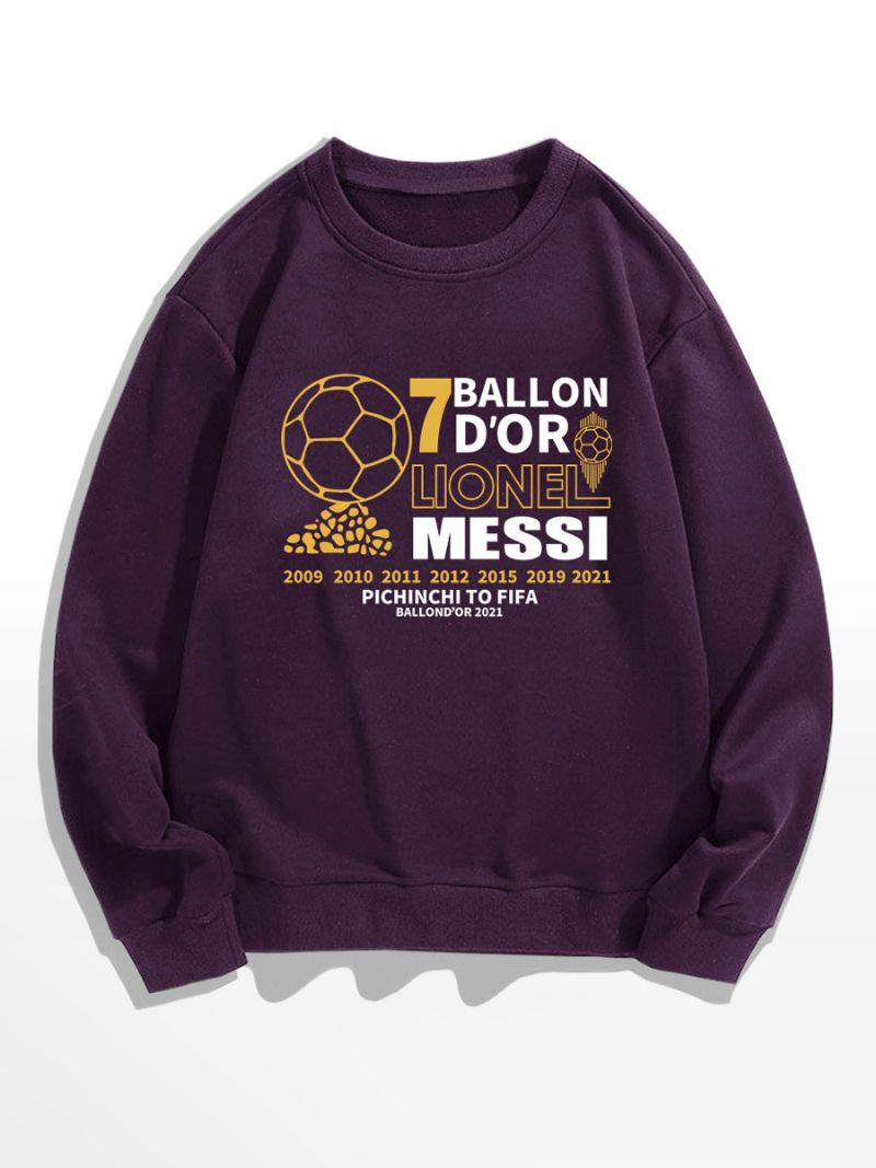 Męska Bluza Messi Ballon D'or - Głęboki Fiolet