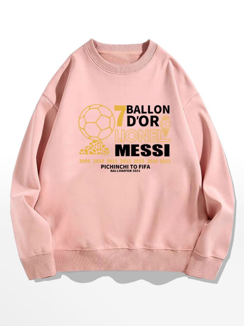 Męska Bluza Messi Ballon D'or - Różowy