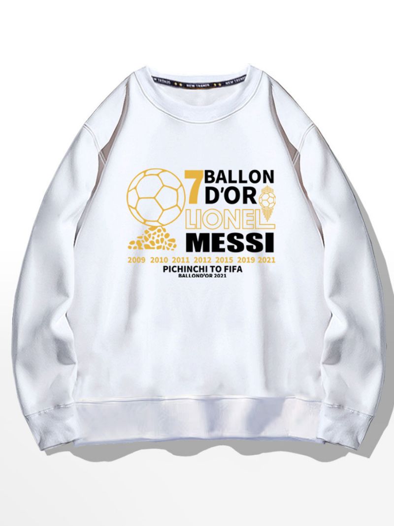 Męska Bluza Messi Ballon D'or - Biały