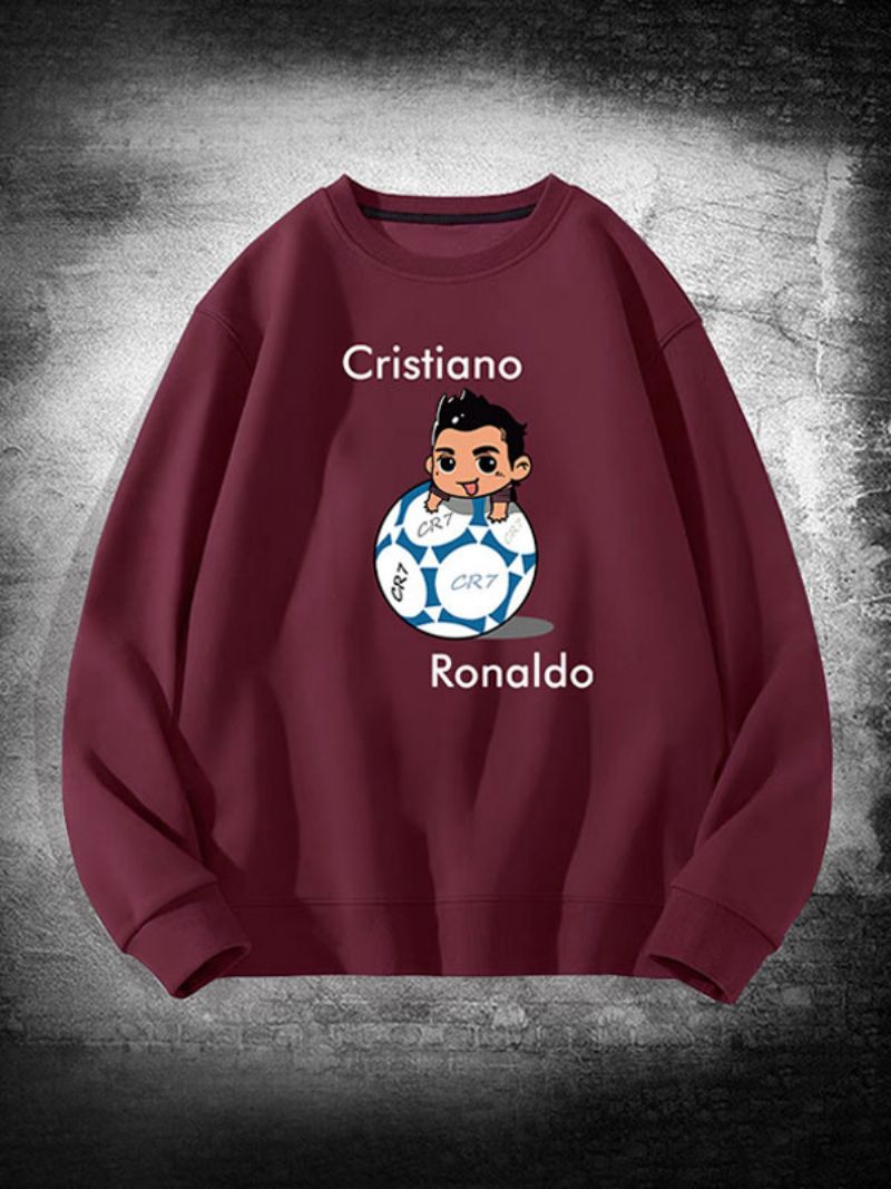 Męska Bluza Ronaldo Z Długimi Rękawami - Burgunda