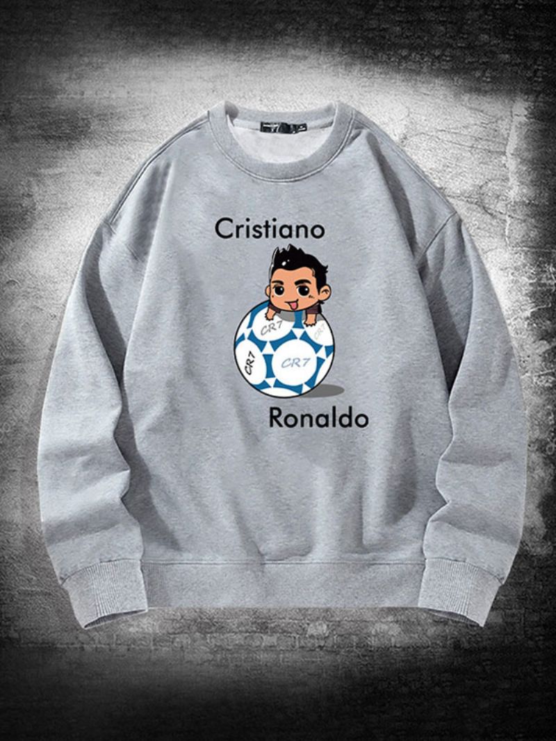 Męska Bluza Ronaldo Z Długimi Rękawami - Jasnoszary