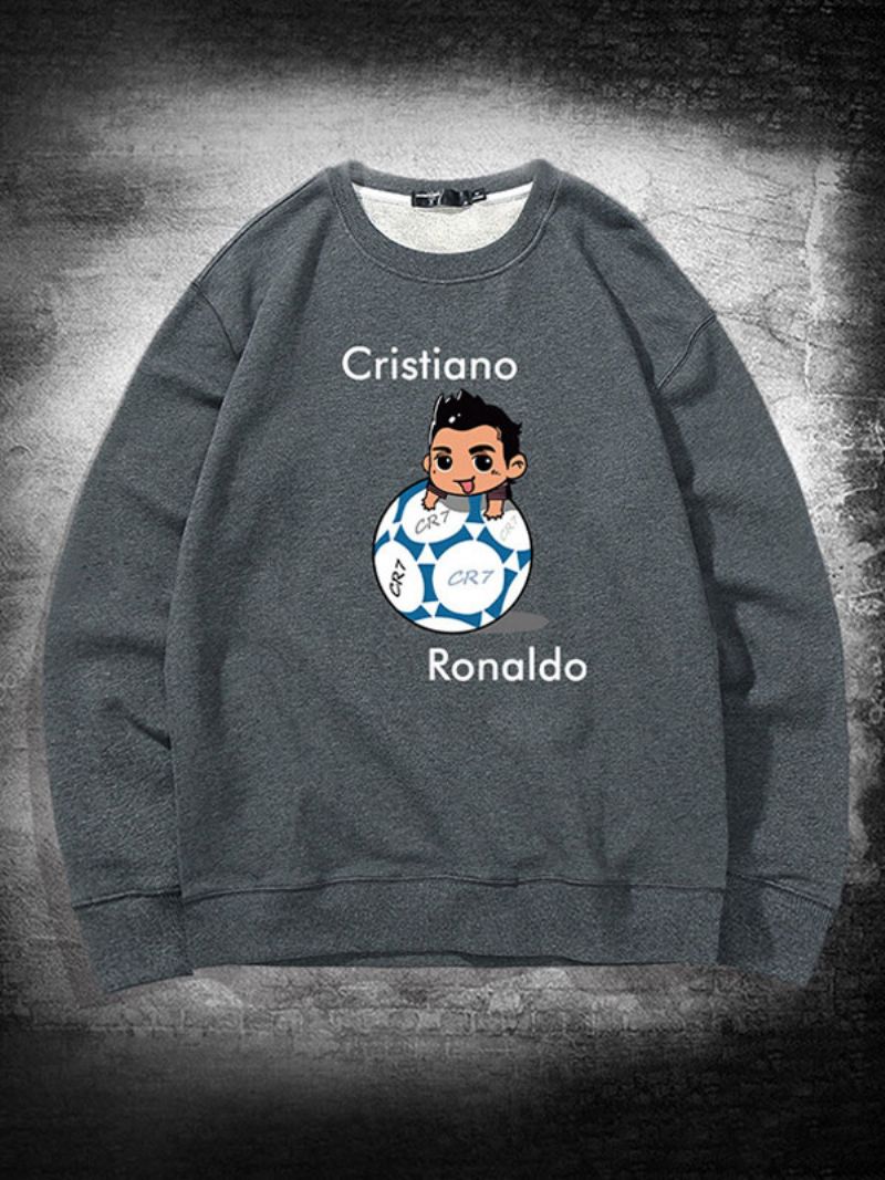 Męska Bluza Ronaldo Z Długimi Rękawami - Szary