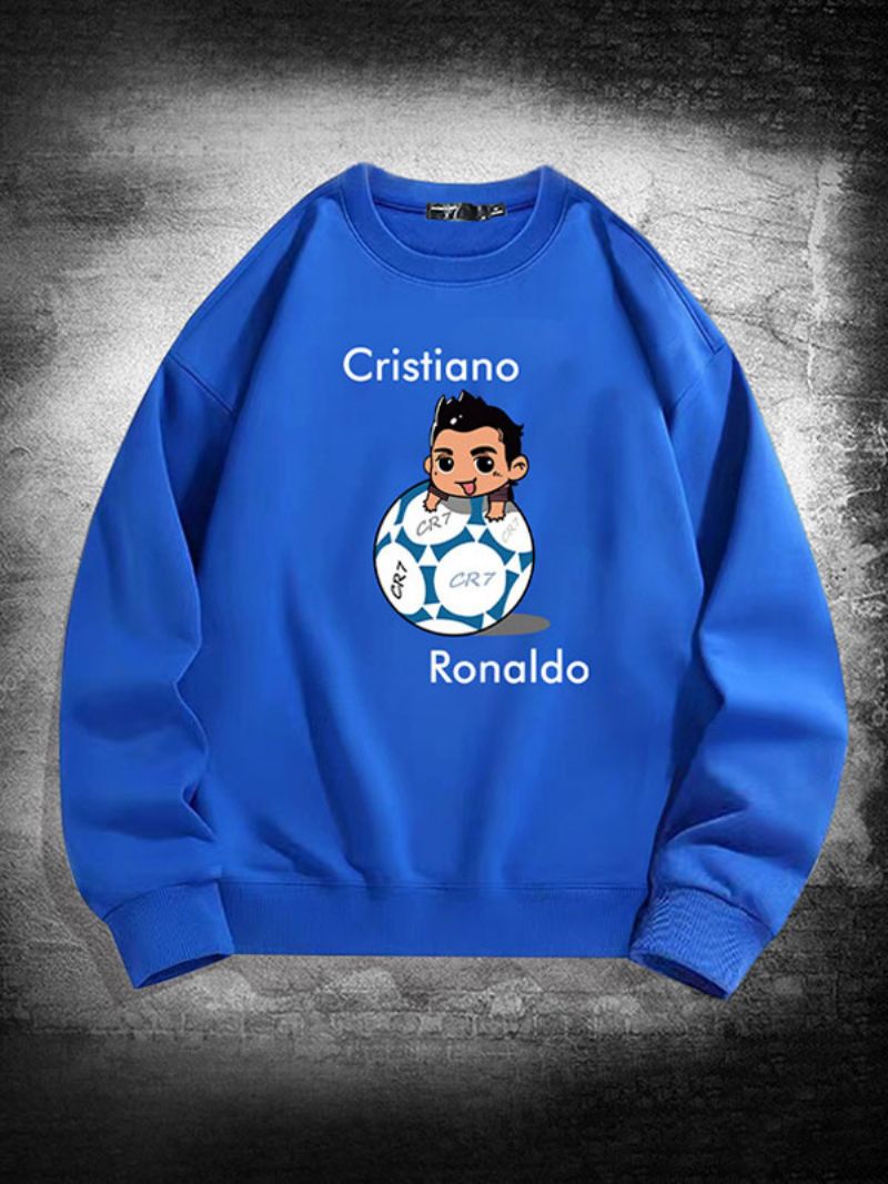 Męska Bluza Ronaldo Z Długimi Rękawami - Niebieski