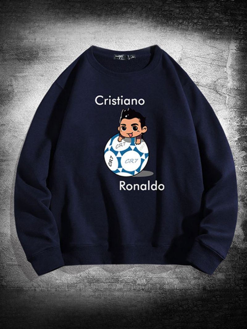 Męska Bluza Ronaldo Z Długimi Rękawami - Głęboki Błękit