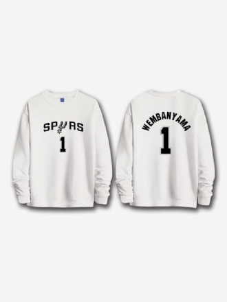 Męska Bluza San Antonio Spurs Number 1 Wembanyama