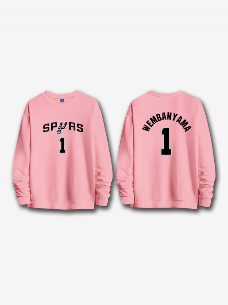 Męska Bluza San Antonio Spurs Number 1 Wembanyama - Różowy