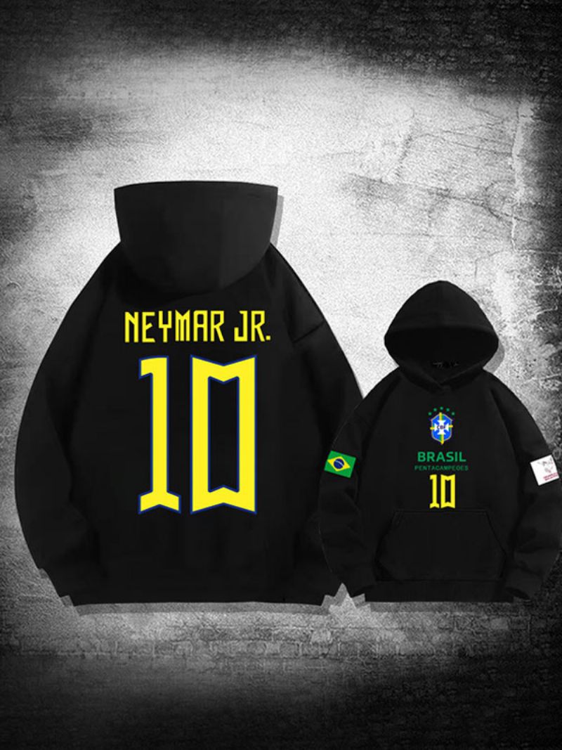 Męska Bluza Z Długim Rękawem Neymar Jr Katar 2022 - Czarny