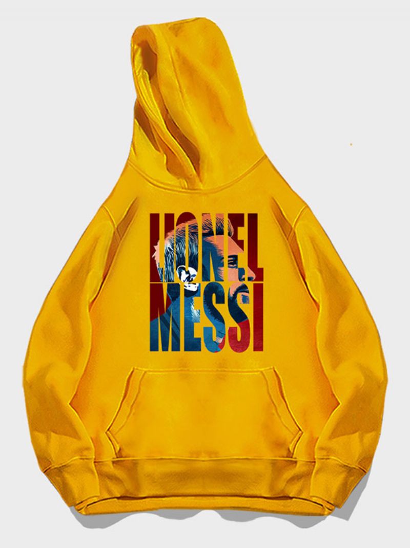 Męska Bluza Z Kapturem Messi Number 10 Argentyny - Żółty