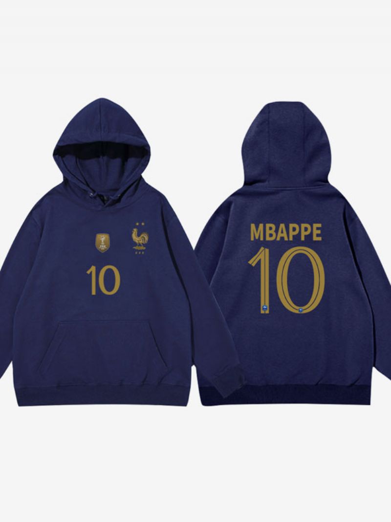 Męska Niebieska Bluza Z Kapturem I Mbappé Team Les Bleus Number 10