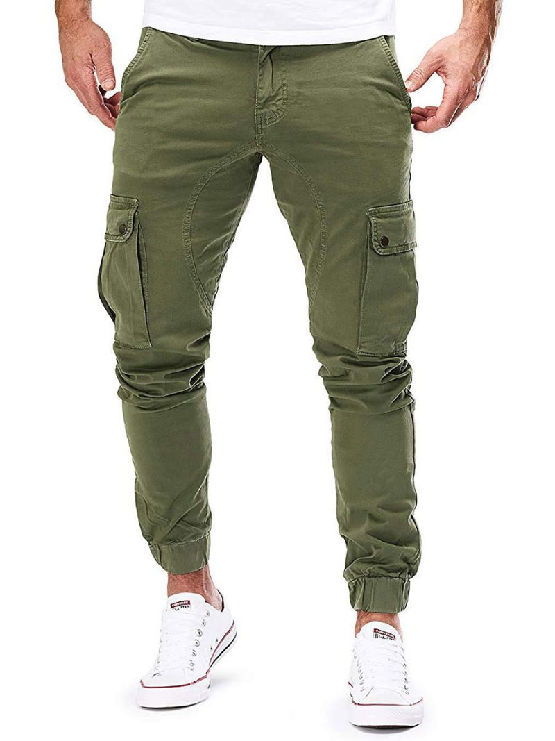 Męskie Spodnie Casualowe Zwężane Dresowe Hunter Green Pants